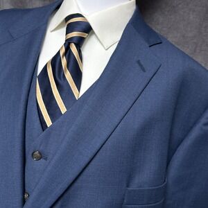 Stafford Blazer Jacket Vest 58R Portly Fit Blue Wool Travel Classic Casual Big